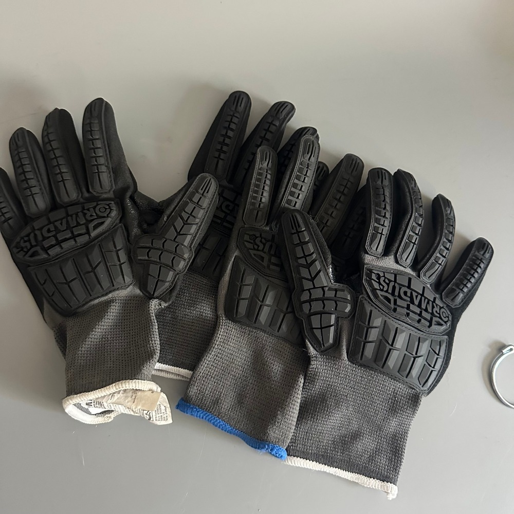 Ormadus 2016 Series Impact Resistant Work Gloves Nitrile Palm Size L 9 2 Pairs